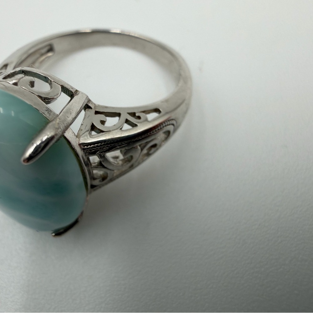 New Larimar Ring Sterling Silver - Picture 3 of 9
